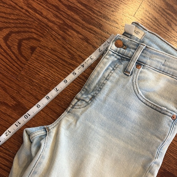 Madewell mid rise classic straight Light Wash Denim Jeans distressed size 25 - Picture 6 of 16